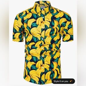 Men’s Banana Print Shirt for Savannah Bananas Game 🍌